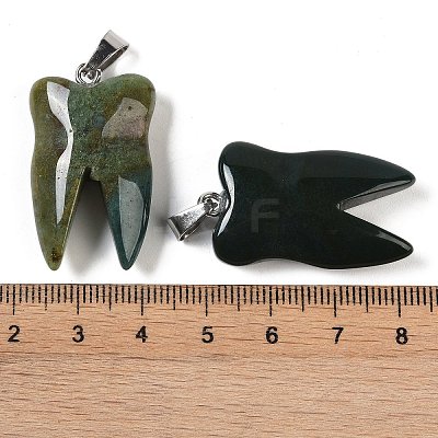 Natural Indian Agate Pendants G-G115-01H-1