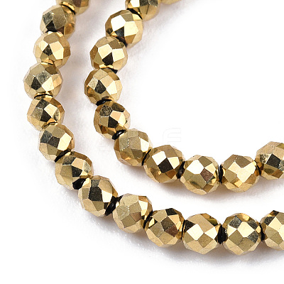 Electroplate Glass Beads Strands EGLA-T027-01G-1