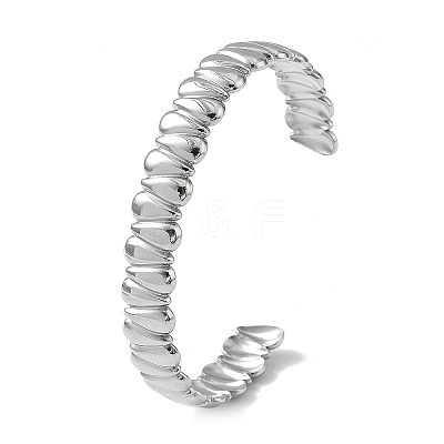 304 Stainless Steel Cuff Bangles for Women LS-BJEW-Z078-13P-1