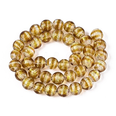 Handmade Foil Glass Beads Strands FOIL-N033-05G-1
