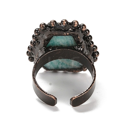 Natural Mixed Gemstone Open Cuff Ring RJEW-M166-03R-1