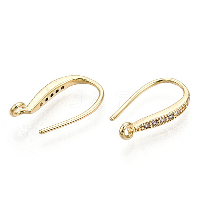 Brass Micro Pave Clear Cubic Zirconia Earring Hooks ZIRC-S068-002-NF-1