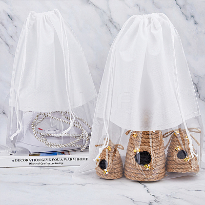 Non-woven Fabric Shoes Storage Bags with Visible Window ABAG-WH0045-13B-1