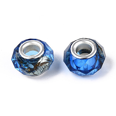 Transparent Resin Rondelle European Beads RESI-N044-01K-1