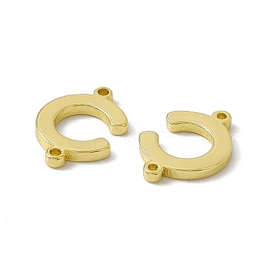 Rack Plating Brass Letter Connector Charms KK-C007-38G-C-1
