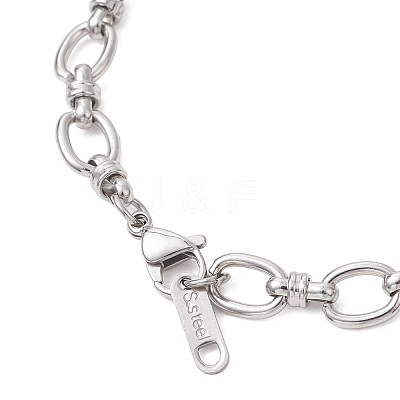 304 Stainless Steel Oval Link Chains Bracelets for Women BJEW-JB13208-1