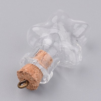 Glass Bottle Pendants X-PALLOY-JF00247-1