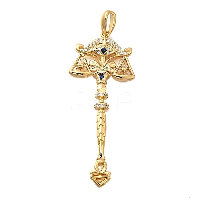 Brass Micro Pave Cubic Zirconia Big Pendants X1-KK-B147-04G-12-1
