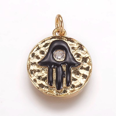 Hammered Brass Pendants KK-K207-03-1