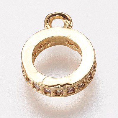 Brass Cubic Zirconia Tube Bails KK-P134-64G-1