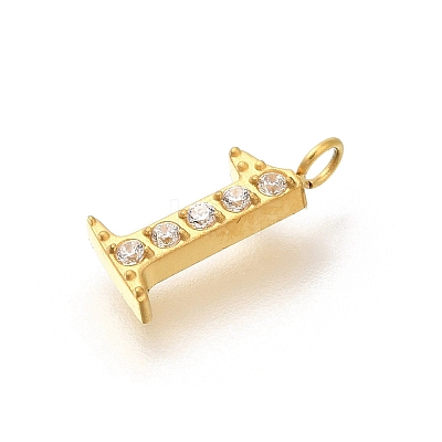 Ion Plating(IP) 304 Stainless Steel Micro Pave Cubic Zirconia Pendants STAS-H228-01G-01-1