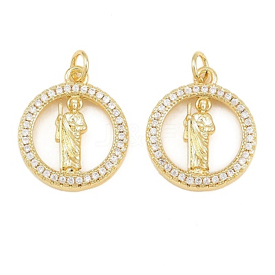 Religion Brass Micro Pave Clear Cubic Zirconia Pendants CU-CBA9482-01G-09-1