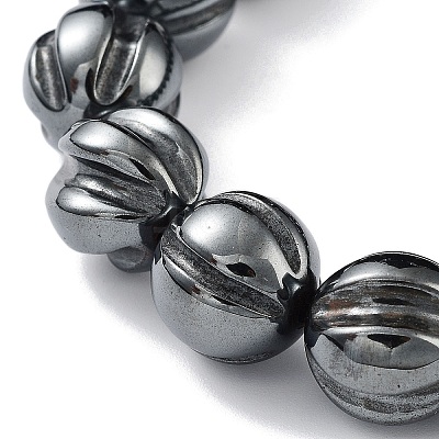 Non-Magnetic Synthetic Hematite Beaded Stretch Bracelets BJEW-H589-01B-1