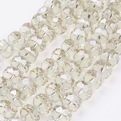 Electroplate Glass Beads Strands EGLA-J145-PL10mm-B08-1