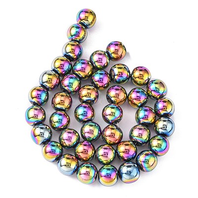 Non-magnetic Synthetic Hematite Beads Strands X-G-S096-10mm-5-1