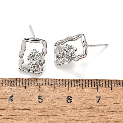 Brass Stud Earrings EJEW-G432-01P-1