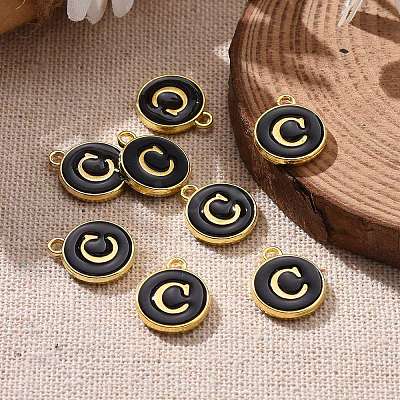 Golden Plated Alloy Charms LS-ENAM-S118-02C-1