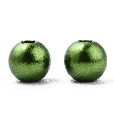 Spray Painted ABS Plastic Imitation Pearl Beads OACR-T015-05A-09-1