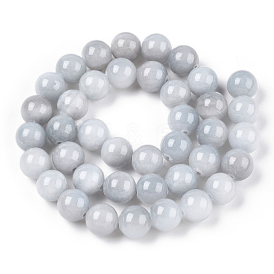 Natural Dyed Yellow Jade Beads Strands X-G-R271-8mm-YXS18-01-1