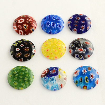 Handmade Millefiori Glass Cabochons LK-R006-07-1