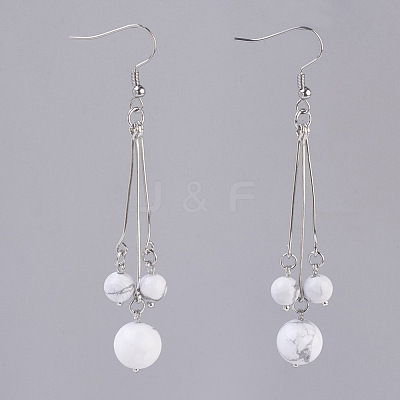 Natural Howlite Dangle Earrings EJEW-JE02813-10-1