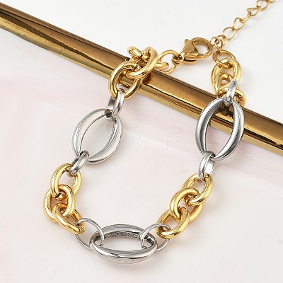 304 Stainless Steel Figaro Chain Bracelets for Women BJEW-A169-09GP-1