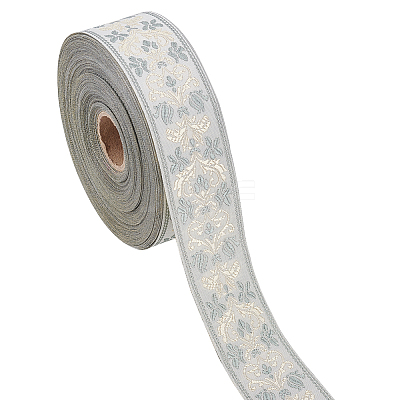Polyester Jacquard Flower Ribbon for Clothing Accessories OCOR-WH0090-73B-1