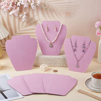 Bust Shaped Velvet Necklaces Jewelry Display Stands ODIS-WH0043-159B-1