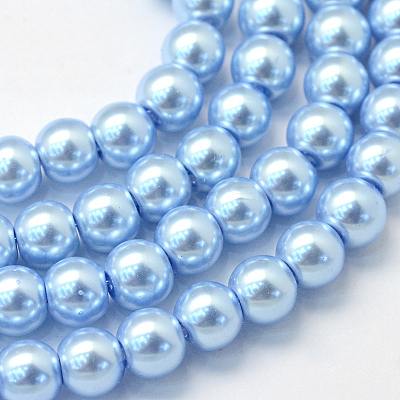 Baking Paint Pearlized Glass Pearl Round Bead Strands HY-Q003-6mm-24-1