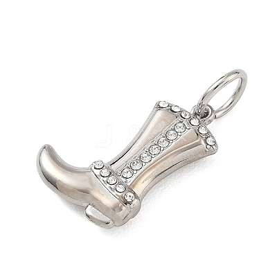 304 Stainless Steel Rhinestone Pendants FIND-T075-07P-1