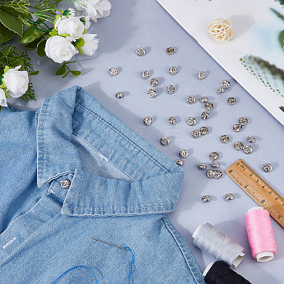 40Pc 1-Hole Zinc Alloy Shank Buttons BUTT-FH0001-039-1