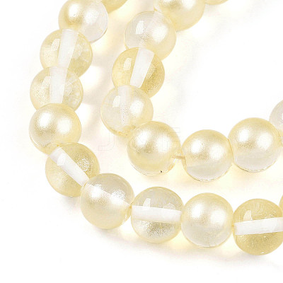 Baking Paint Transparent Glass Beads Strands DGLA-N011-10mm-02-1
