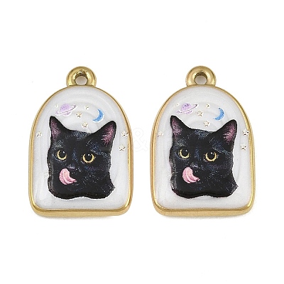 Printed 304 Stainless Steel Enamel Pendants SA-CBA1ED9-16G-03-1