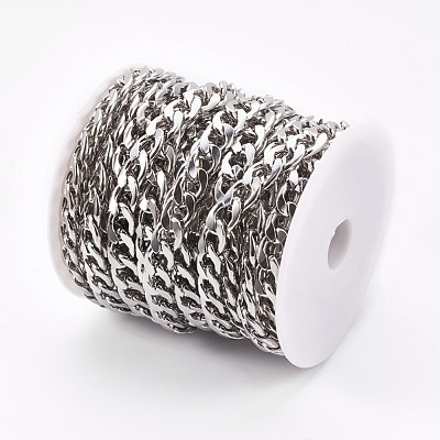 Tarnish Resistant 304 Stainless Steel Cuban Link Chains CHS-E013-17B-1