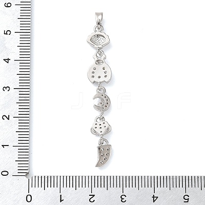 Brass Micro Pave Clear Cubic Zirconia Pendants LS-KK-D101-01A-P-1