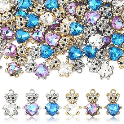 10Pcs Alloy Glass Pendants GLAA-YW0005-41G-01-1