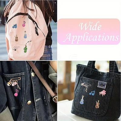 Painting 304 Stainless Steel Safety Pin Brooches JEWB-YW00001-01-1