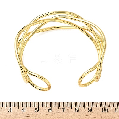 Brass Cuff Bangles for Women BJEW-F513-06G-1