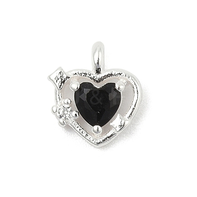 925 Sterling Silver Micro Pave Cubic Zirconia Pendants STER-Q002-02G-1