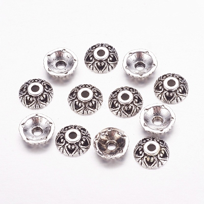 Tibetan Style Alloy Bead Caps LFH10353Y-NF-1