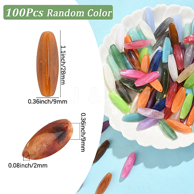 100Pcs Rice Imitation Gemstone Acrylic Beads OACR-SP0001-66-1