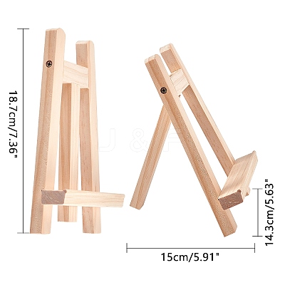 Folding Pine Wood Tabletop Easel AJEW-NB0001-62-1