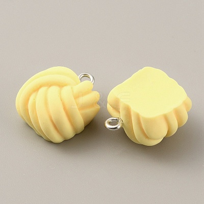 Opaque Resin Pendants RESI-WH0029-24P-01-1