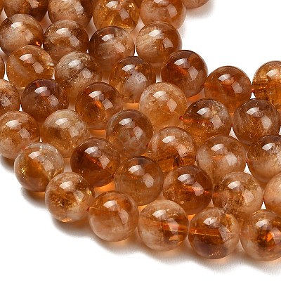 Hearted Natural Citrine Beads Strands G-L663-A02-12mm-1