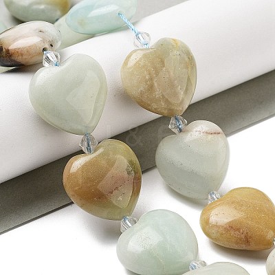 Natural Flower Amazonite Beads Strands G-C150-A25-01-1