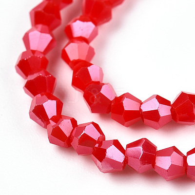 Opaque Solid Color Electroplate Glass Beads Strands EGLA-A039-P2mm-A02-1
