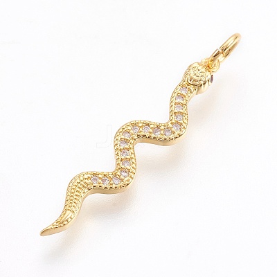 Brass Micro Pave Cubic Zirconia Pendants X-ZIRC-O026-22G-NR-1