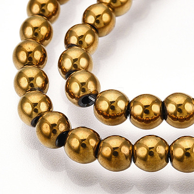 Non-magnetic Synthetic Hematite Beads Strands G-S096-4mm-2-1