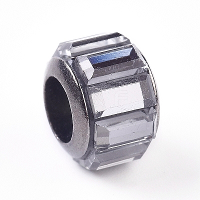 Glass European Beads GPDL-WH0001-01H-1