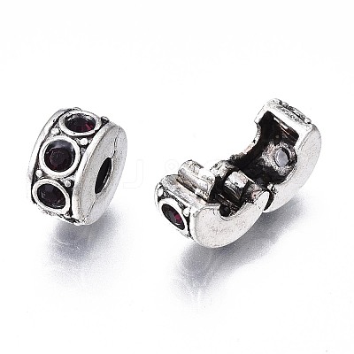 Brass Rhinestone European Clasps KK-N291-01AS-08-1